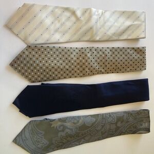 Lot Of 4 Men's Neck Ties Nautica, Van Heusen, Geoffrey Beene, Claiborne All Silk